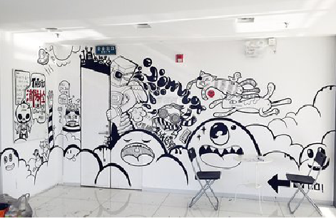 邵东手绘墙并非传统涂鸦。